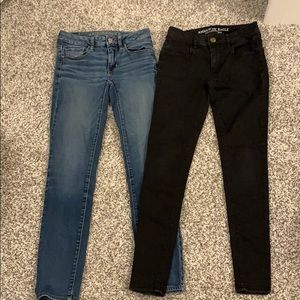 Black Skinny Jeans / Blue Super Stretch Jeans
